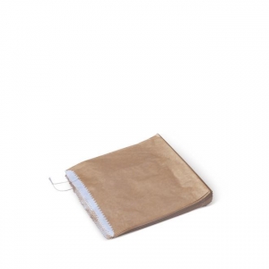 Detpak Paper Bag Greaseproof Lined Strung Square #1/2 Brown 156 x 140mm