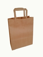 Detpak Paper Flat Handle Carry Bag #5 Brown 275 x 280 x 150mm