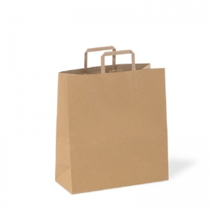 Detpak Paper Flat Handle Carry Bag #75 Brown 340 x 320 x 145mm
