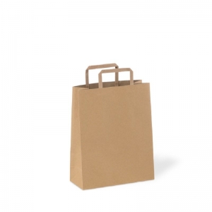 Paperpak Recycled #60 Flat Fold Handle Bag Brown 300 x 240 x 100mm