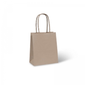 Paperpak #2 Extra Small Petite Paper Twist Handle Bag Brown 165 x 140 x 75mm