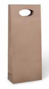 Paperpak 2 Bottle Bag Die Cut Handle Brown 350 x 170 x 90mm
