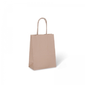 Paperpak #6 Extra Small Petite Paper Twist Handle Bag Brown 200 x 150 x 80mm