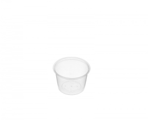 Genfac Plastic Round Sauce Container Clear 100ml (Suits 80mm Lid)