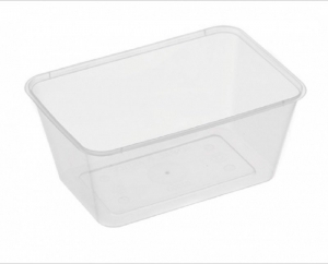 Genfac Plastic Rectangle Container Clear 1000ml (Suits Rectangle Lid)
