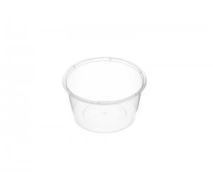 Genfac Plastic Round Container Clear 440ml (Suits 120mm Lid)