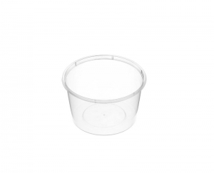 Genfac Plastic Round Container Clear 500ml (Suits 120mm Lid)