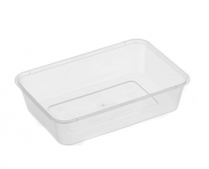 Genfac Plastic Rectangle Container Clear 500ml (Suits Rectangle Lid)