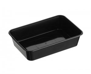 Genfac Plastic Rectangle Container Black 500ml (Suits Rectangle Lid)