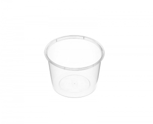 Genfac Plastic Round Container Clear 600ml (Suits 120mm Lid)