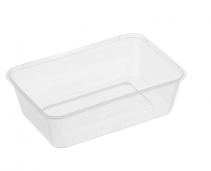 Genfac Plastic Rectangle Container Clear 650ml (Suits Rectangle Lid)