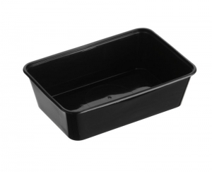 Genfac Plastic Rectangle Container Black 650ml (Suits Rectangle Lid)