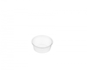 Genfac Plastic Round Sauce Container Clear 70ml (Suits 80mm Lid)