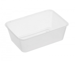 Genfac Plastic Rectangle Container Clear 750ml (Suits Rectangle Lid)