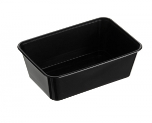 Genfac Plastic Rectangle Container Black 750ml (Suits Rectangle Lid)