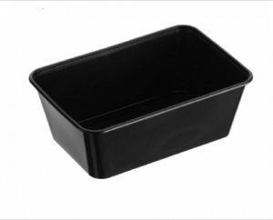 Genfac Plastic Rectangle Container Black 900ml (Suits Rectangle Lid)