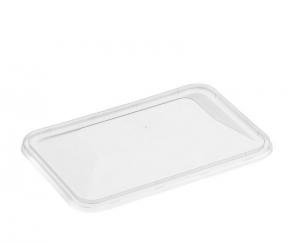 Genfac Plastic Rectangle Dome Lid Clear (Suits 500ml-1000ml Container)