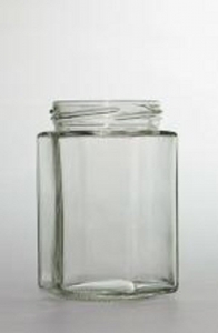 Plasdene Glass Jar Hexagonal Jar Flint 300ml