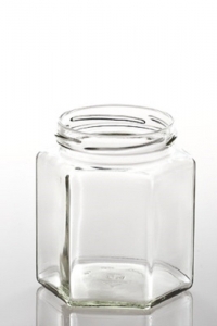 Plasdene Glass Jar Hexagonal Jar 390ml