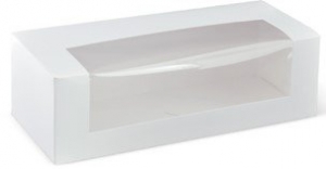 Detpak Window Patisserie Box 10 inch Long White 260 x 110 x 80mm 2200ml
