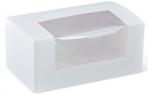Detpak Window Patisserie Box 7 inch Long White 180 x 110 x 80mm 1500ml