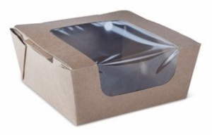 Detpak Hot Food Box With Window Medium 125 x 125 x 60mm 1000ml
