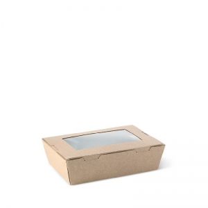 Detpak Window Lunch Box Extra Small Brown 120 x 88 x 37mm 400ml