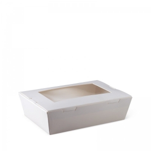 Detpak Window Lunch Box Medium White 180 x 120 x 50mm 1100ml