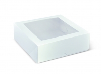 Detpak Patisserie Box Square With Window White 9inch/230 x 230 x 75mm
