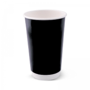 Detpak Combo Coffee Cup Smooth Double Wall Black 16oz/480mm To Fit Lid 86mm V302