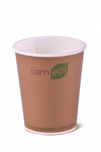 COFFEE CUP 8OZ SINGLE WALL I AM ECO BROWN KRAFT - Click for more info