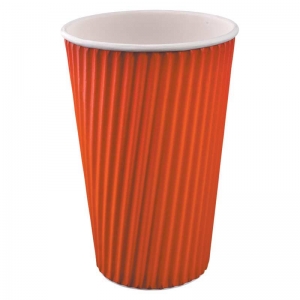 COFFEE CUP 16OZ RIPPLE RED - Click for more info