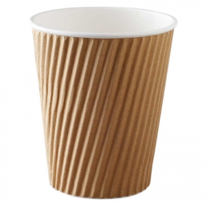 COFFEE CUP DETPAK 12OZ RIPPLE BROWN - Click for more info