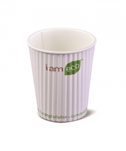 I AM ECO 8OZ RIPPLE-WRAP WHITE CUP - Click for more info