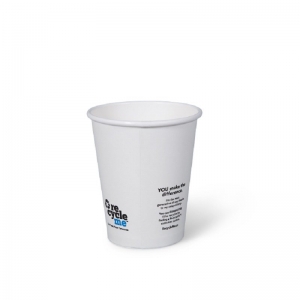 COFFEE CUP 8OZ RECYCLE ME WHITE - Click for more info