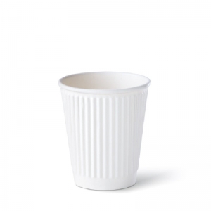 Detpak Refined Ripple Cup White 8oz/240ml To Fit Lid 80mm