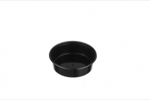 Genfac Plastic Round Container Black 220ml (Suits 120mm Lid)