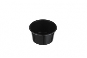 Genfac Plastic Round Container Black 440ml (Suits 120mm Lid)