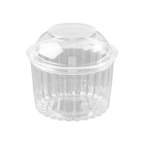 Genfac Plastic Show Bowl With Dome Lid Clear 16oz