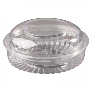 Genfac Plastic Show Bowl With Dome Lid Clear 20oz