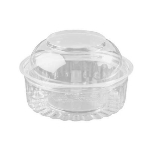 Genfac Plastic Show Bowl With Dome Lid Clear 8oz