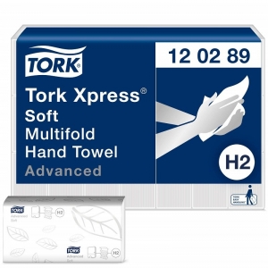 Tork H2 Xpress Flush M-Fold H-Towel 2ply Adv 21 Packs 200Sheets 24cmX21cm