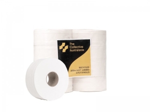 TCA Jumbo Toilet Paper 2ply Recycled 8 Rolls x 300m