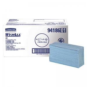 Wypall L30 Embossed Wipers Blue 10 Packs 75 Wipes 3Ply 42cm x 24cm