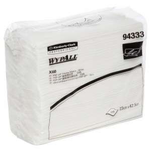 Wypall X60 Pop-up Poly Wipers White 12 Bags 115 Wipes 23cm x 42.5cm