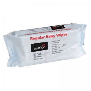 Bastion Pacific Regular Baby Wipes 80 Wipes 20 x 18cm