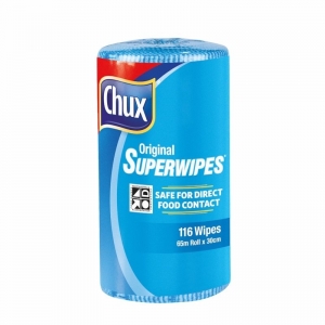 Chux Superwipes Cleaning Wipes Perforated Roll Blue 30cm x 65m