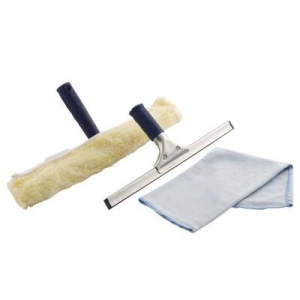 Oates Window Washer Cleaning Kit with Window Washer, Rubber Blade Squeege & Micr