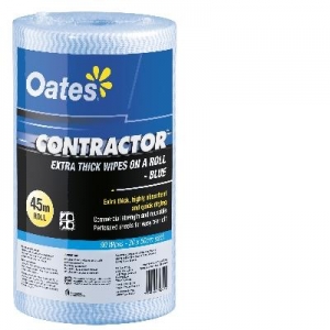 Oates Wiper Roll Contractor Extra Thick Blue 300 x 500mm x 90 sheet