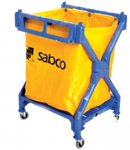 Sabco Scissor Laundry Trolley Blue Frame/Yellow Bag